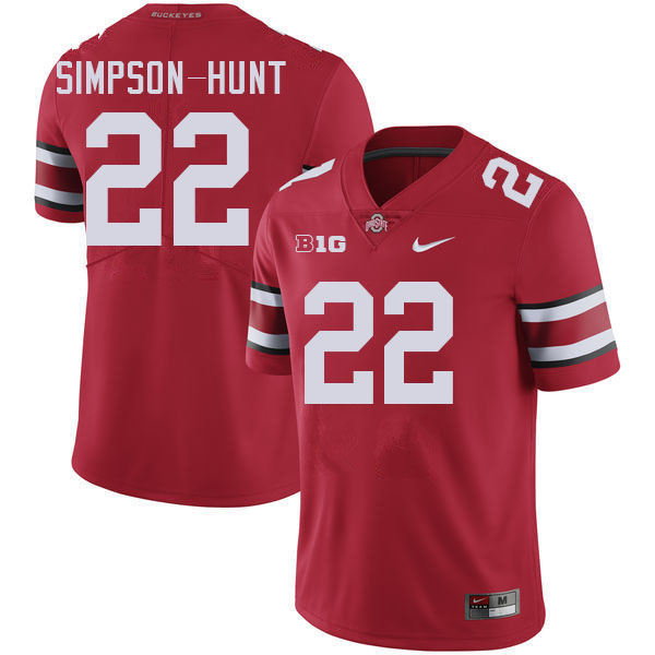 Men #22 Calvin Simpson-Hunt Ohio State Buckeyes College Football Jerseys Stitched-Red